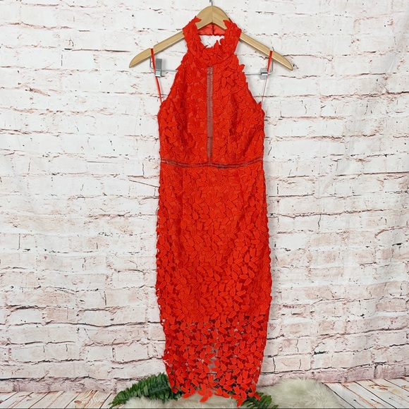 Bardot Gemma Lace Halter Dress Size 6 - Picture 2 of 7